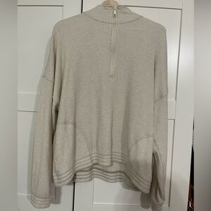 Aeire Waffle Quarter Zip Sweatshirt